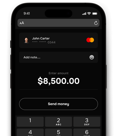 Send And Receive Payments Image - Phone X Webflow Template